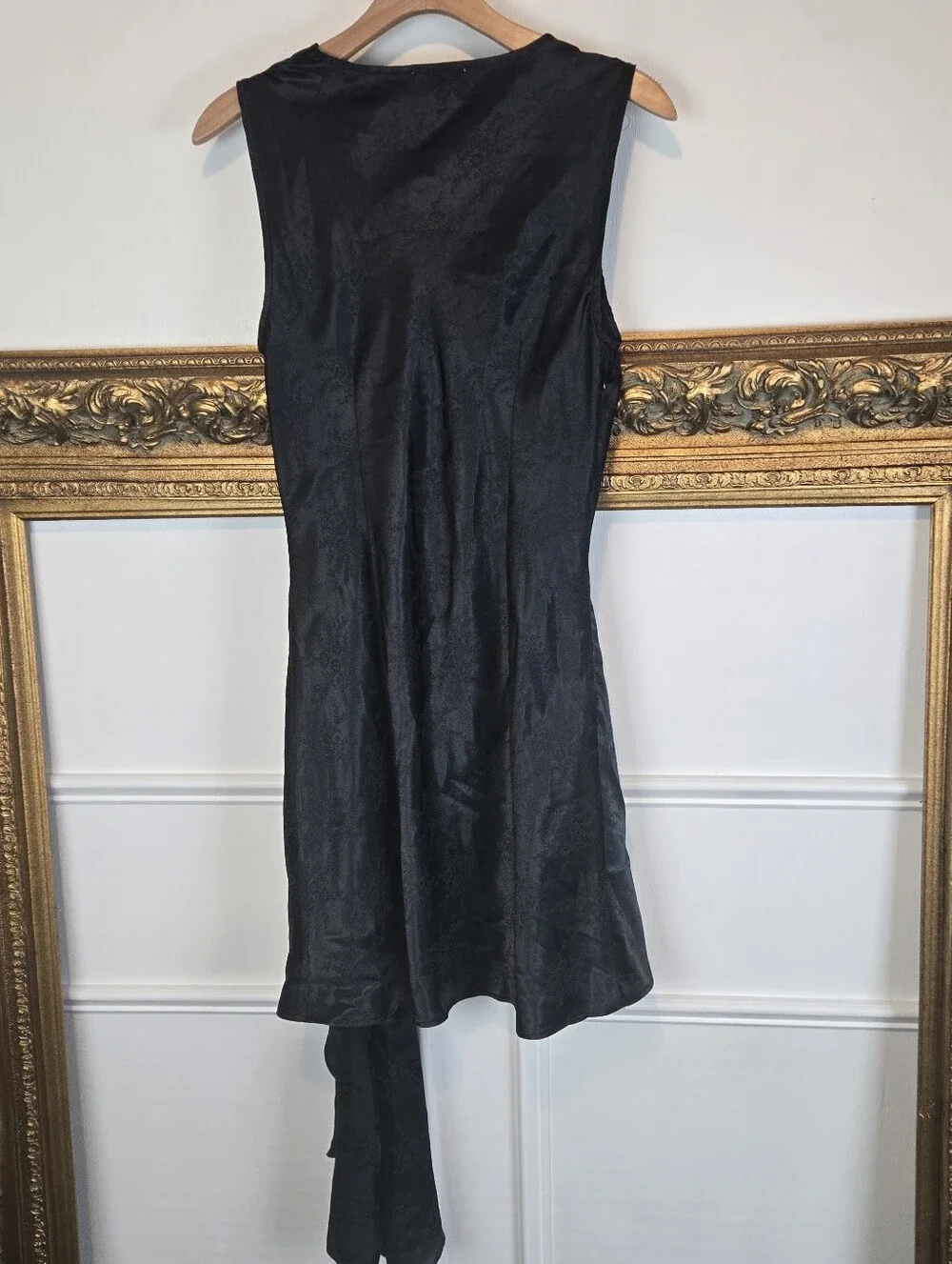 Torn By Ronny Kobo Black Draped Cascade Mini Dress Asymmetrical Ruffle Sz Large - Picture 4 of 9